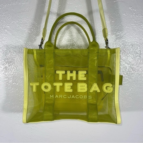 NWOT Marc Jacobs Small Traveler Mesh Tote - Bright Green SOLD OUT EVERYWHERE..!! - Picture 3 of 10